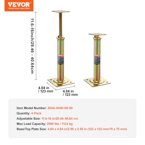 Vevor HOUSE FLOOR JACKS, 11.6"-16" House Floor Jacks, 4 Pcs Post Floor Joist Jacks thumb #6