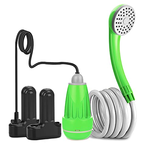 innhom Portable Shower Camping Shower Outdoor Camp Shower Pump, Electric Rechargeable Portable Camping Shower, Powered by Rechargeable Battery or Car Cigarette Lighter, 1 Year Warranty