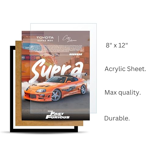 Image of Posternet TOYOTA Supra MK4 Wall Poster Frames | 8 x 12 inch | Fast and Furious Themed JDM Cars | Hanging Wall Artwork Frames for Living Room, Bedroom, Office and Etc