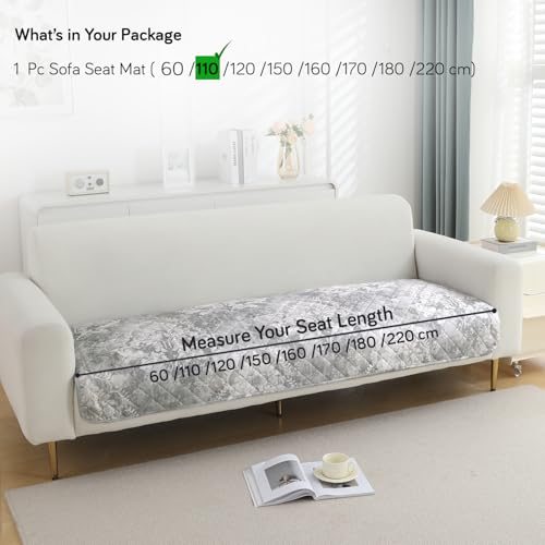 Image of HOKIPO Printed Waterproof + Anti-Slip + Quick Dry Sofa Seat Mats, Motifs Cloud Grey - Length 110cm (AR-5230-P4)