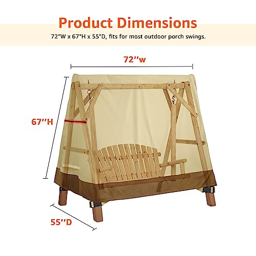 Outdoor Swing Cover A Frame 420D Waterproof Porch Swing Cover Uv Resistant Weather Protector Patio Furniture Cover For Outdoor Furniture 72X67X55 Inch #TOP1