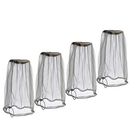 Premium Mesh Mosquito Head Net Bug Face Netting Bucket Insect Repellent Fly Screen Protection Netting, Hiking, Traveling, Fishing Beekeeping and Gardening Protection for Any Outdoor Lover Pack of 4