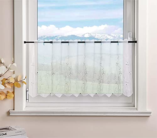 Delien Voile Bistrogardinen für Küche Transparente Scheibengardine...