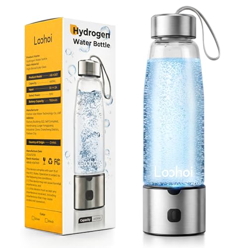 LOOHOI Hydrogen Water Bottle, Upgraded Hydrogen Generator with SPE/PEM Tech,16oz Portable...