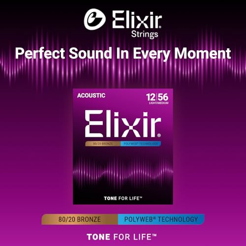 Image of Elixir Strings Acoustic Guitar Strings, 6-String, Light-Medium POLYWEB Coating