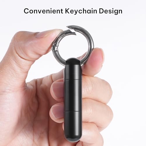 Image of Titanium Keychain Pill Holder,Mini Pill Case Keychain,Waterproof Pocket Pill Case,Small Pill Container for Travel Purse(2 Compartment)