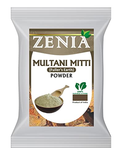 Zenia Pure Fullers Earth Powder | 100 Grams (3.5 Oz) | Multani Mitti Mud Face Pack Powder | Bentonite Indian Healing Clay | 100% Pure No Added Fragrance | 100% Natural Face Mask #TOP8