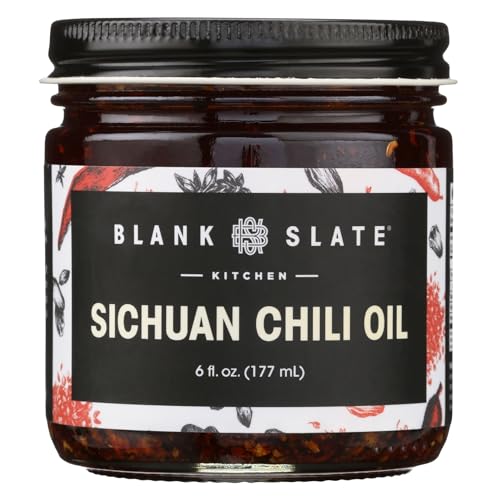 Blank Slate Kitchen Sichuan Chili Oil (6 Oz) | Gourmet Spicy Tingly Numbing Umami Hot Sauce | Authentic Chinese Mala | Vegan, Gluten-Free, Sugar-Free, Non-GMO, No MSG