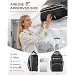 Rolling Backpack for Women, 15.6 Inch Travel Laptop Wheeled Backpack, 30L Roller Carry On Backpack or Adults Business College Work Overnight, Stylish Personal Item, Black - Image 3