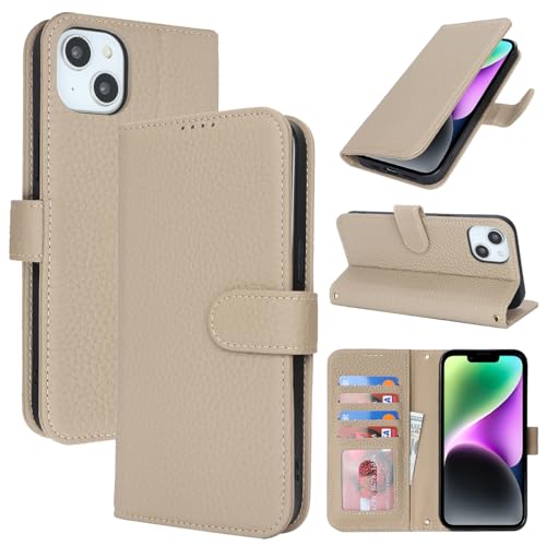 Coque iPhone 14 antichoc et étui portefeuille cuir anti-piratage RFID