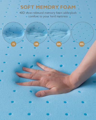 BedStory Short Queen Memory Foam Mattress Topper - 2.5 Inch Bed Toppers with Breathable Cover, CertiPUR-US