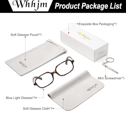 Image of Square Blue Light Blocking Glasses Retro Rectangle Glasses for Women Men Small Fashion Vintage Eyeglasses (Tortoise)