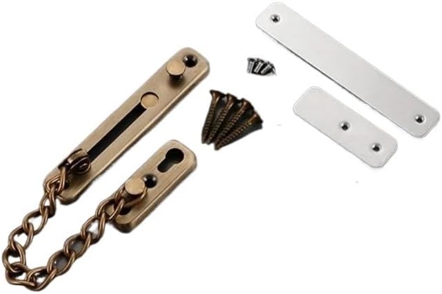 Stainless Steel Anti-Lock Door Chain Multi-Color Home Safety Security Protection Anti-Theft for Hotel & Home(Ancient Red)