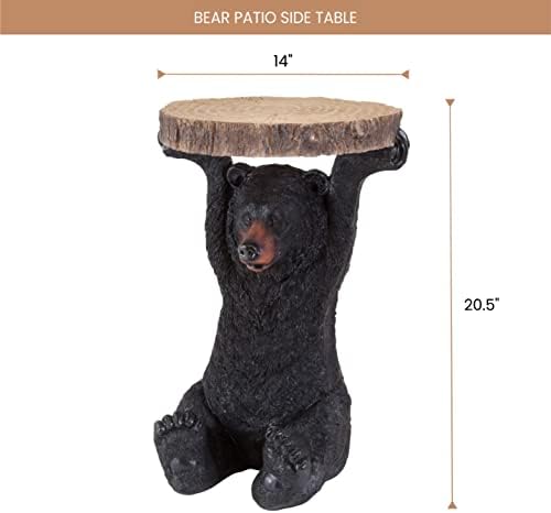 Bits and Pieces - Decorative Bear Patio Side Table - Home and Garden Accent or Decoration