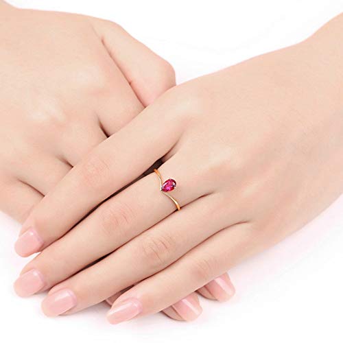 AueDsa Ring Gold 18K Gold Diamond Rings for Women V Shape Ring with Pear Tourmaline 0.35ct Ring Size J 1/2 steampunk buy now online