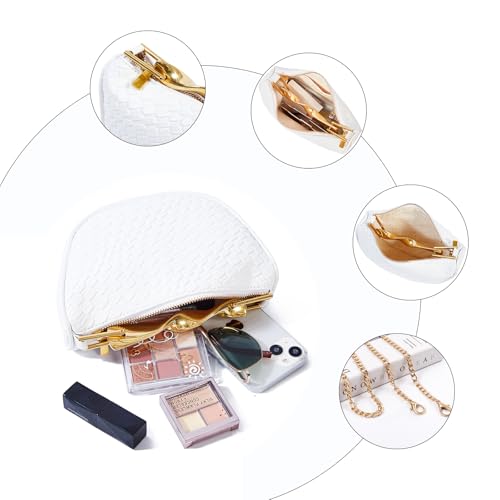 SKYK Crossbody Bags for Women Trendy Mini Satchel Handbags PU Leather Shoulder Bag Top Handle Purse with 2 Straps4