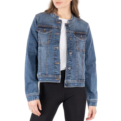 Veste en jean lavé NOROZE pour femme le style motard chic au quotidien