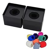 RETON Paquete de 2 Micrófonos Estación de Bandera Cuadrado en Forma de Cubo Entrevista Logotipo de Micrófono con 10 Piezas Cubierta de Espuma de Micrófono (2 Bandera+10 Cubierta)