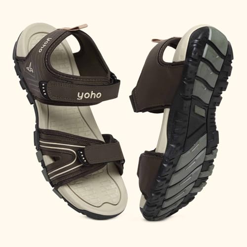 Image of YOHO TrailMark 002 Sports Sandals for Men | Comfortable & Lightweight | Flexible & Breathable | Footpharma footbed | Anti-Skid Footwear for Trekking, Hiking & Outdoor