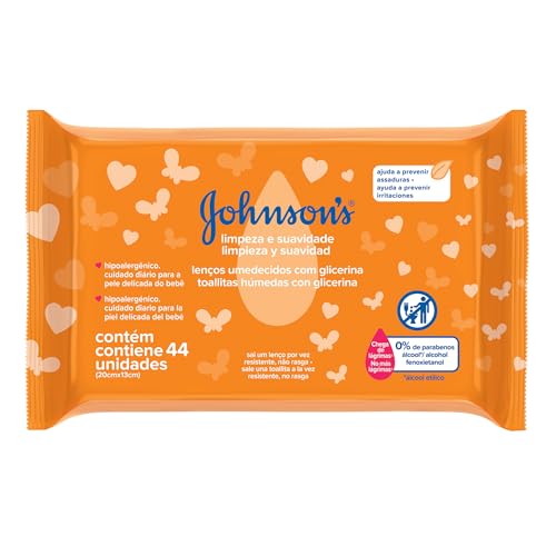 Johnson's Baby Lenços Umedecidos Limpeza e Suavidade,44un