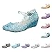 Chaussures de princesse Mary Jane - Pour fille - Chaussures de princesse - Fond doux - Chaussures basses - Chaussures de fête - Chaussures à talon haut - Respirantes, Bleu1, 24