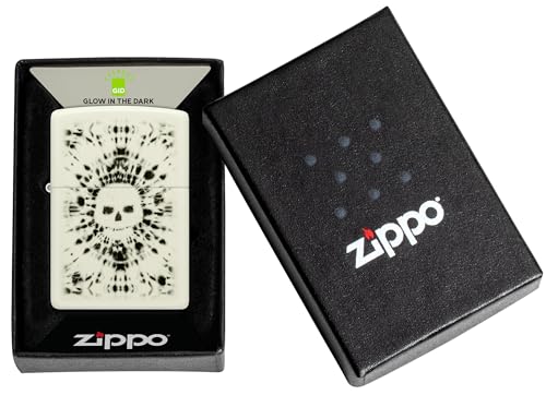 Image of Zippo Glowing Skull Design Glow in the Dark Pocket Lighter