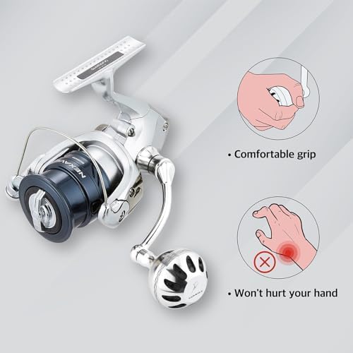 GOMEXUS Power Handle Compatible for Shimano Sedona FI Sahara FI Nexave FI Sienna FG Nasci FB Catana RC Spinning Reel Crank (Not for 22 Sahara FJ 21 Nasci FC)