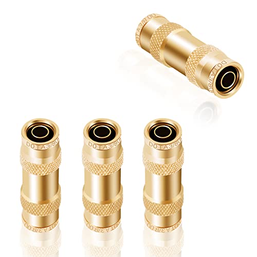 Anriwt Air Brake Line Fittings,3/8" Dot Air Fittings Brass Push In Fitting, Push To Connect Union Fittings, Air Brake Union 3/8" Tube Od For Trucks Trailers Use And Industria Workshops (4 Pcs) #TOP3