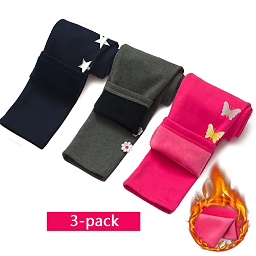 Meilonger 3-Pack Girls Leggings Kids Fleece Lined Winter Thick Warm Pants Size 6-7,8,10-12,14-16,18-20 #TOP1