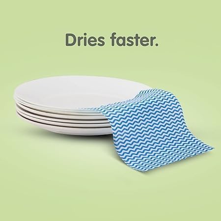 Wave Makers Non-Woven Reusable & Washable Kitchen Towel Wipes - 2 Rolls (80 Wipes Per Roll, Total 160 Sheets) 2