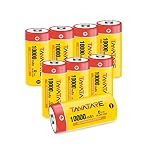Tanatare Rechargeable D Batteries High Capacity 10000mAh 8 Pack NiMH D Size Batteries
