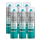 TIGI Bed Head Hard Head Hairspray 6-Pack – Extreme Hold Hairspray, Dries Instantly, Adds Shine, Vibrant Apple Scent, 11.7 Oz Ea