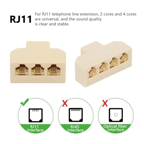NFHK 4 teile/los 6P4C RJ11 RJ12 Telefon-Splitter-Adapter (1-in-2-out 1-zu-3 1-zu-4 Weg Outlet) ohne Kabel