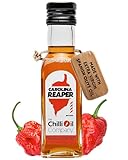 Carolina Reaper Chilli, 125ml - Extra Hot Sauce with Spanish Extra Virgin Olive Oil - No Additive Spicy Seasoning for Cooking by The Chilli Oil Company