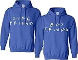 ALLNTRENDS Couple Hoodie Girlfriend Boyfriend Love Friends Gift Matching Outfits (Womens M Mens L, Royal Blue)