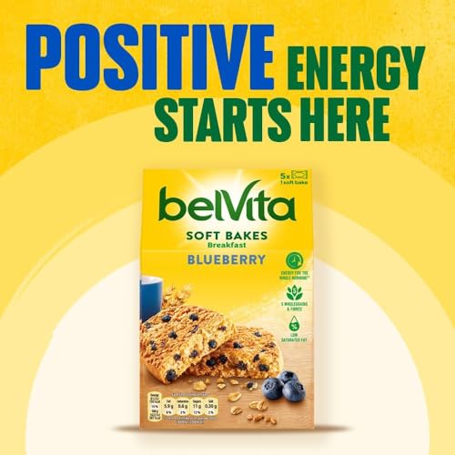 Image of belVita Soft Bakes Blueberry Breakfast Biscuits Soft Baked Oat Snack with Blueberry Pieces 5 Packs x 50g Each = 250g (Imported)