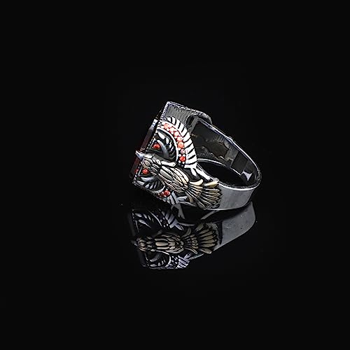 Bague aigle rubis argent 925 ne ternit pas avec chiffon entretien - 5
