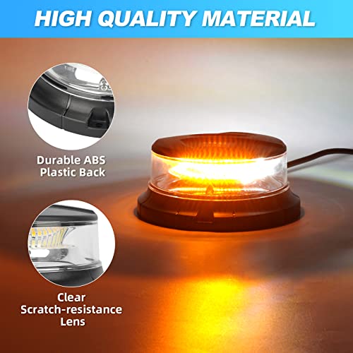 Suparee Led Beacon Light 84 Led Chips Emergency Strobe Rooftop Warning Flashing Lights For Construction Vehicles Snow Plow Trucks Cars Atv Utv (Amber/White) #TOP4