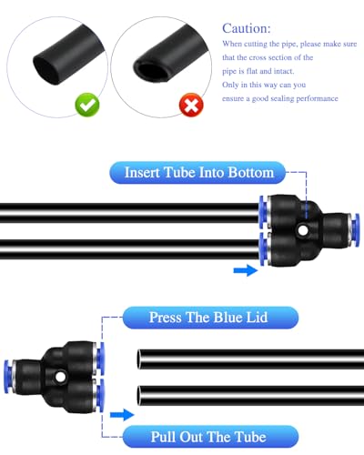 Cexovo 60 Stück Gerade Pneumatik Steckverbinder,6mm Pneumatisches Quick-Push-In-Verbindungs-Kit,Pneumatik Steckverbinder,Pneumatische Verbinder Schlauchverbinder 6mm für Luft Wasser Schlauchanschluss