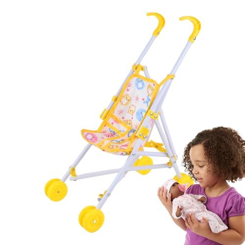 Toy De Cochecito De Muñecas Para Bebés | Silla De Paseo Realista De Chocolas Para Niños Con Una Correa De Seguridad En Forma De T | Mini Juguetes Mini Walker Plegable Accesorio De Juego De Rol Para Ni