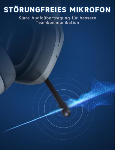 Gvyugke Wireless Gaming Headset für PS5, PS4, PC, Switch, Mac, Handy, Grau – Ansicht 5