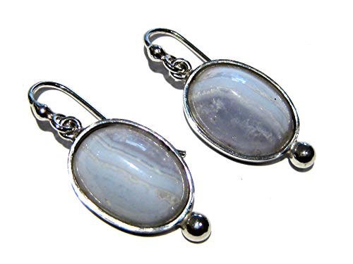 boucles d'oreilles Calcédoine argent