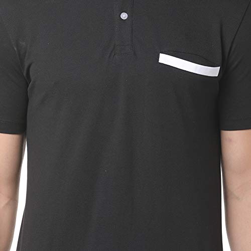 Image of CAHOOT Men Black Solid Casual T-Shirt