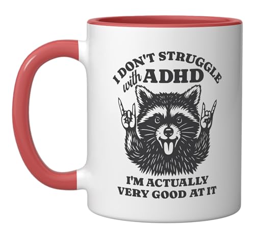 I Don't Struggle With ADHD I'm Actually Very Good At It Ceramic Mug, Red/White