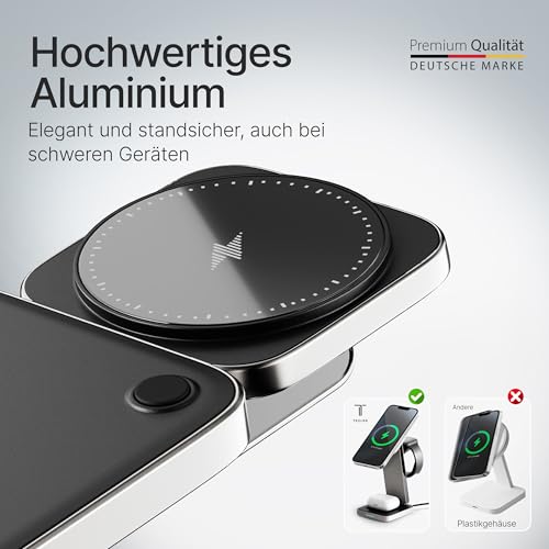 TEGLER 3-in-1 MagSafe Ladestation für iPhone, Apple Watch und AirPods