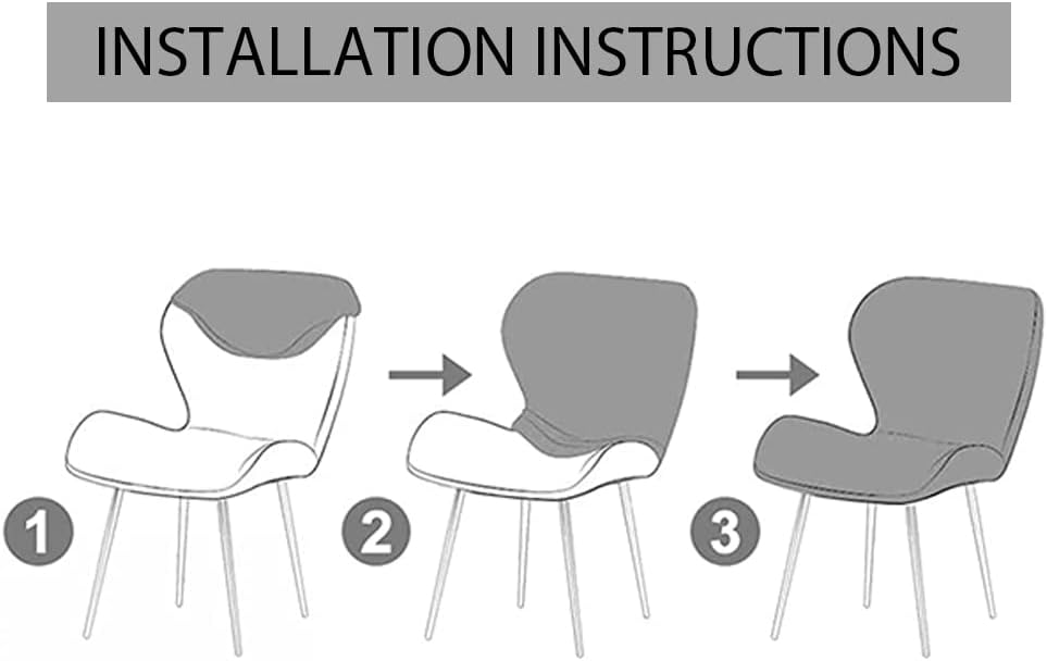 XMNTG Set of 4 Stretch Dining Chair Cover Curved Back Armless Chair Cover Mid Century Modern Accent Chair Slipcovers Washable Furniture Protector for Living Room Kitchen Office (Blue, 4PCS)