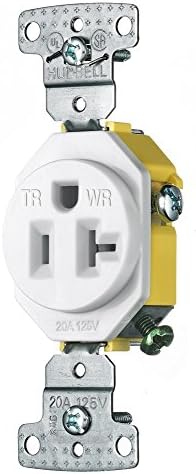 HUBBELL WIRING GIDDS-606503 RR201WWRTR Electrical Receptacle, Outlet, White