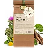 Erbecedario - Tisana Depurativa con Tarassaco e Ortica, Infuso Diuretico effetto Detox, Infuso Depurativo fegato Elimina Tossine e Scorie in eccesso, Tisana drenante, 1 Sacchetto 100g