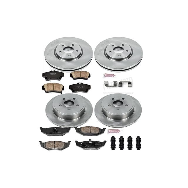 Image of PowerStop Front and Rear Brake Kit for Chrysler PT Cruiser 2003-09 | Dodge Neon 2003-05 - Z17 Ceramic Brake Pads & Disc Rotors Replacement, KOE1708