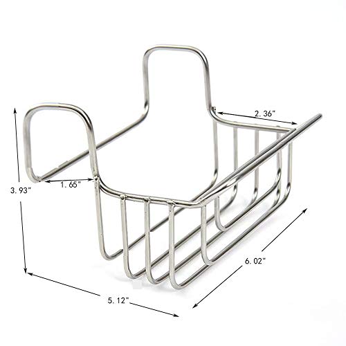 TuuTyss Stainless Steel Large Capacity Hanging Sink Caddy Organizer Sponge Holder Rack for Kitchen - Thumbnail 4